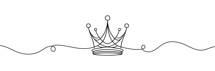 The crown is drawn in one continuous line on a white background.