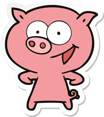Fototapeta premium sticker of a cheerful pig cartoon