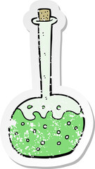 retro distressed sticker of a cartoon chemical potion