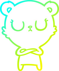 cold gradient line drawing peaceful cartoon bear cub