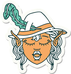 elf bard character face sticker