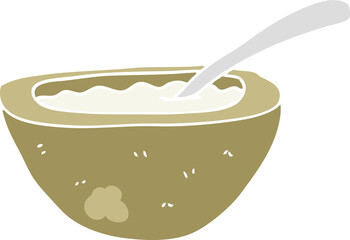 flat color illustration of a cartoon porridge