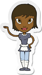 sticker of a cartoon maid
