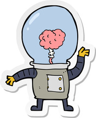 sticker of a cartoon robot cyborg