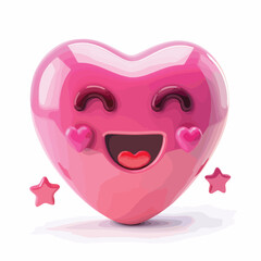 Emoji heart with the stars illustration. Pink Emoji