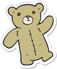sticker of a cartoon teddy bear