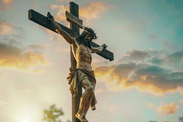 Free photo friday background with jesus christ and cross. Generative Ai - obrazy, fototapety, plakaty