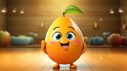 Cute cartoon mango character