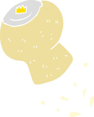 flat color illustration of a cartoon champagne cork