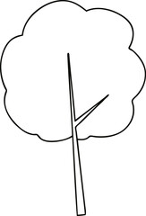 quirky line drawing cartoon tree