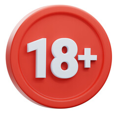 under eighteen age limit restriction sign 3d illustration