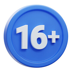 Fototapeta premium under sixteen age limit restriction sign 3d illustration