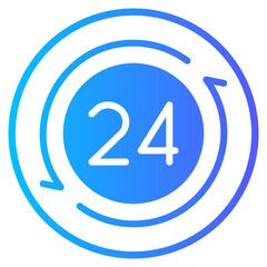 24 hours gradient icon