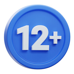 under twelve age limit restriction sign 3d illustration