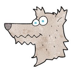 textured cartoon wolf head