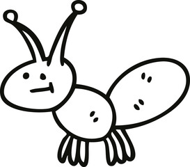quirky line drawing cartoon light bug