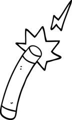 black and white cartoon magician wand