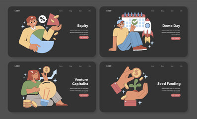 Obraz premium Startup Funding set. Vector illustration.