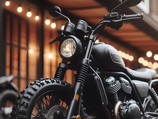 Photo sur Plexiglas Moto classic race motorbike in black