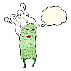 cartoon monster with thought bubble