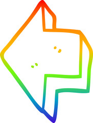 rainbow gradient line drawing cartoon pointing arrow