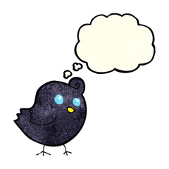 cartoon bird with thought bubble