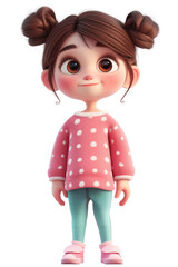 Cute Girl Happy Cartoon Character