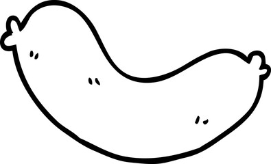 line drawing cartoon uncooked sausage