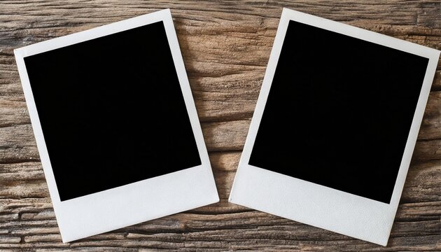 blank polaroid photo frames template front and back on transparent background extracted png file