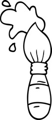 line drawing cartoon paint brush