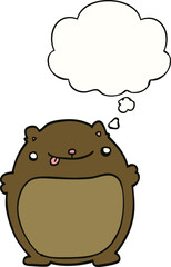 cartoon bear and thought bubble