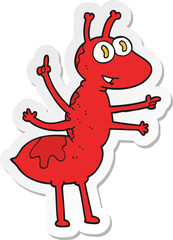 sticker of a cartoon ant