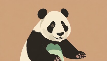 panda isolated on solid background