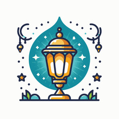 ramadan lentern vector & illustration cute