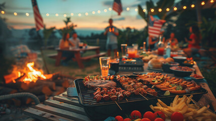 Festive Fourth of July barbecue - obrazy, fototapety, plakaty