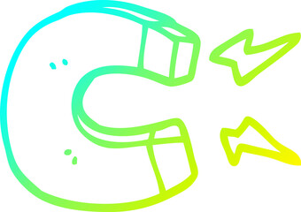 Fototapeta premium cold gradient line drawing cartoon magnet