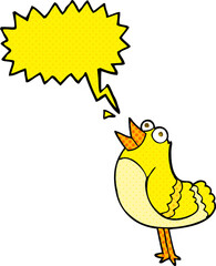 comic book speech bubble cartoon bird