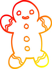 warm gradient line drawing cartoon christmas gingerbread