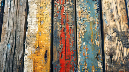 View of a surface made from old boards exposed to time.