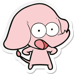sticker of a cute cartoon elephant