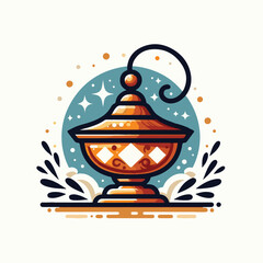 ramadan lentern vector & illustration cute