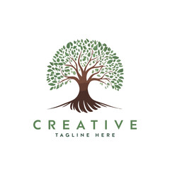 Obraz premium Creative artistic tree logo concept. eco friendly tree logo