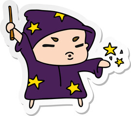 sticker cartoon  cute kawaii wizard child