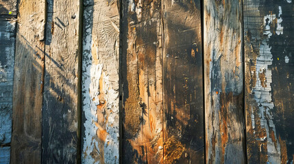 View of a surface made from old boards exposed to time.