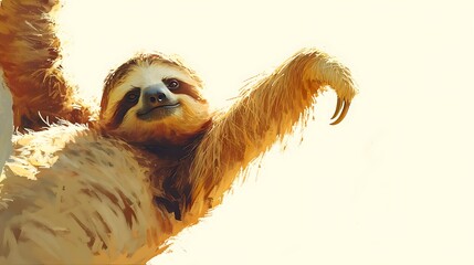 adorable close-up of a sweet and gentle sloth