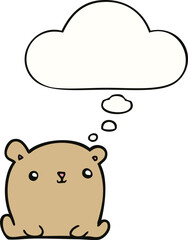 cute cartoon bear and thought bubble