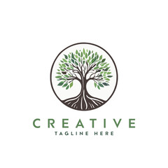 Obraz premium Creative artistic tree logo concept. eco friendly tree logo
