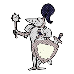 cartoon medieval knight with shield