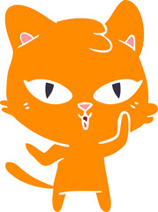 flat color style cartoon cat