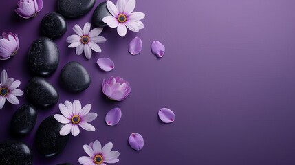 spa, wellnes background in purple color - obrazy, fototapety, plakaty